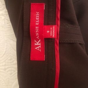 Brown pants size 8. AK- Anna Klein,logo one button, made in Indonesian.